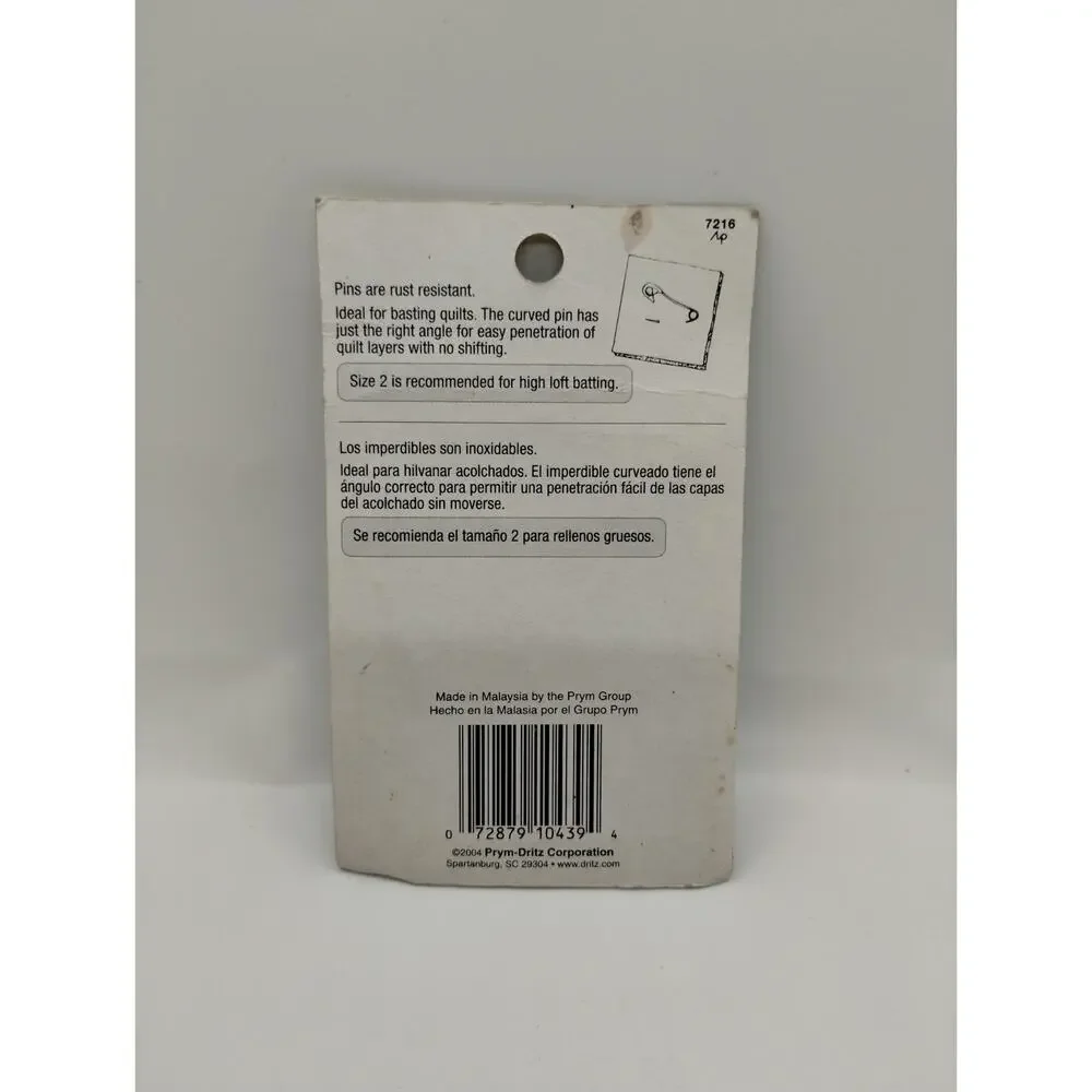 Dritz 7216 Curved Safety Pins-Size 2 - 40 Count - 1 1/2